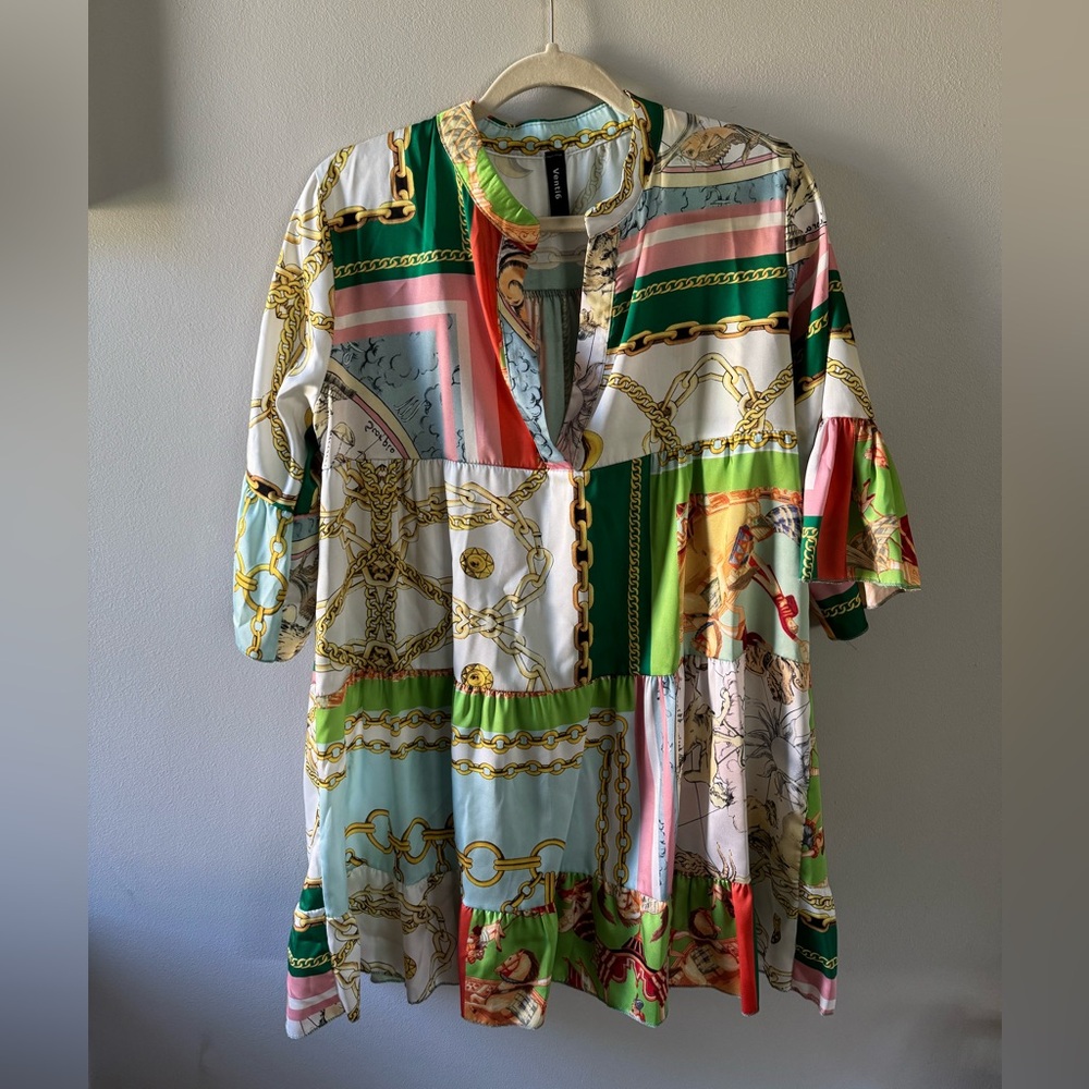 Colorful Chain Print Dress